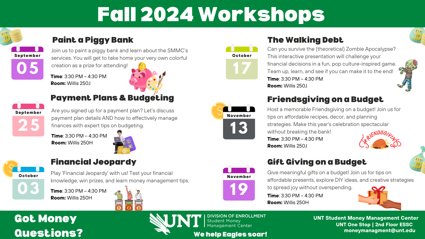 Fall 2024 Workshops Calendar
