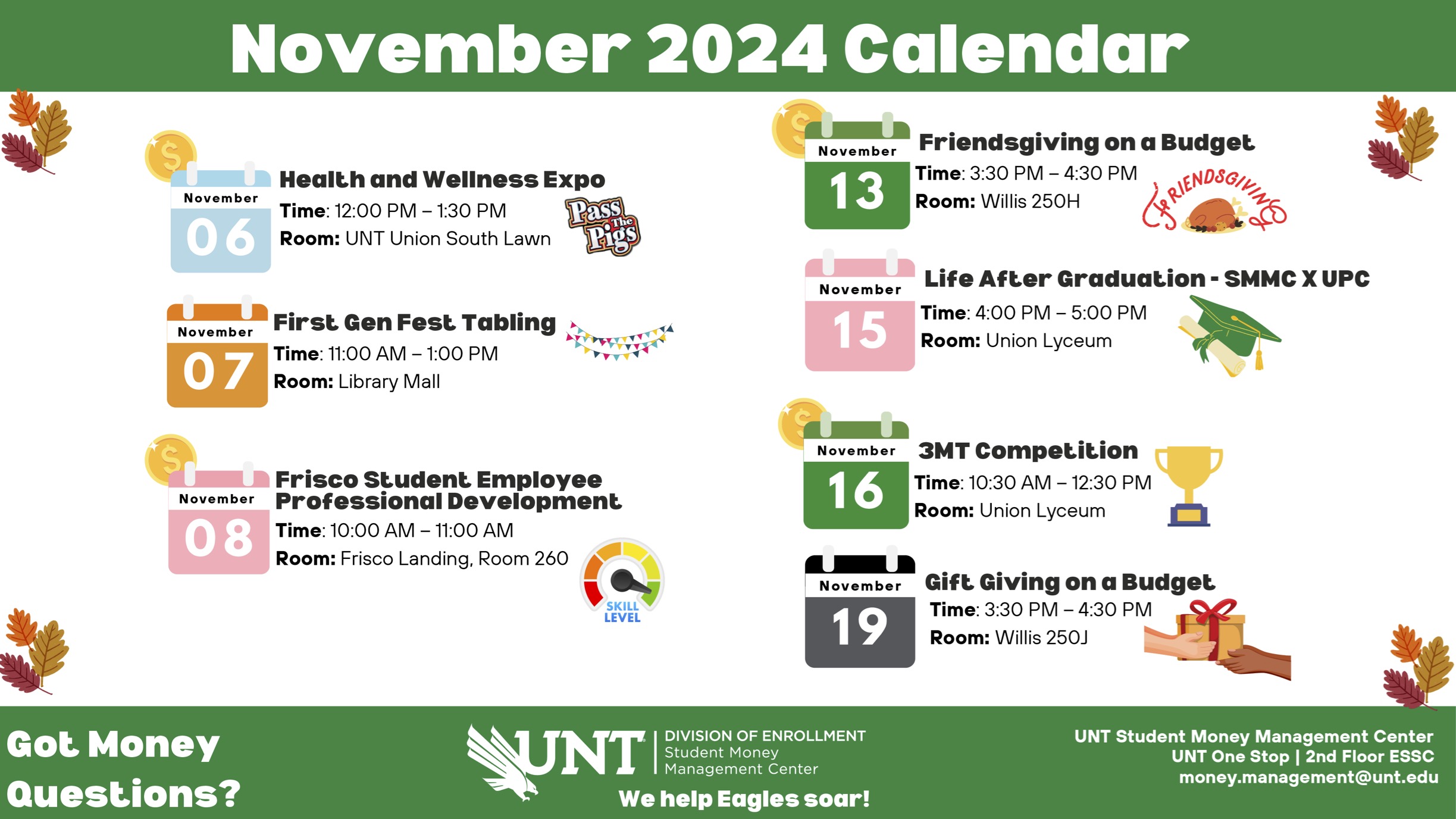 November 2024 Workshops Calendar